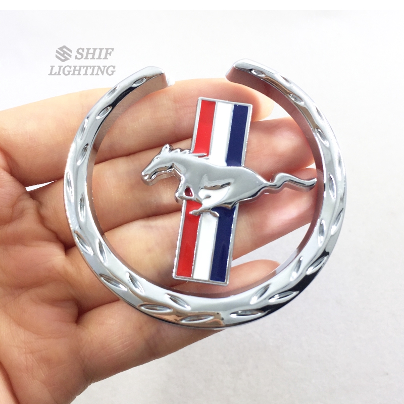 Miếng dán logo hình ngựa bằng kim loại trang trí xe hơi Ford Mustang