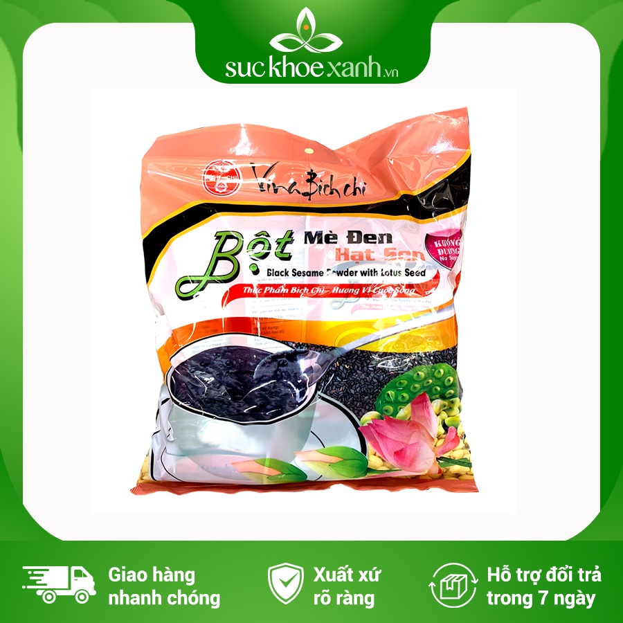 Bột mè đen hạt sen Bích Chi không đường 300g/ bịch