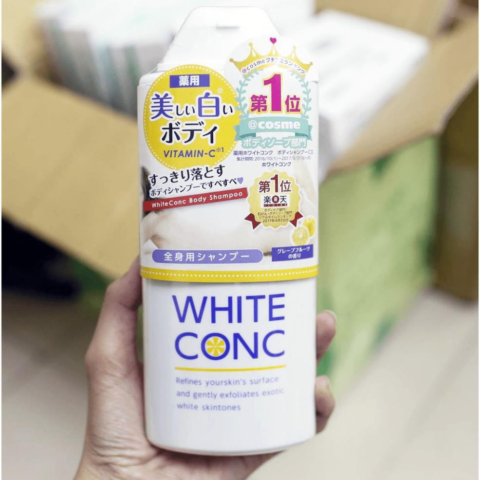 SỮA TẮM TRẮNG WHITE CONC 360ML 🍀CHÍNH HÃNG🍀có tác dụng trắng da, làm tan hắc tố da nhanh, làm cho da trắng hồng