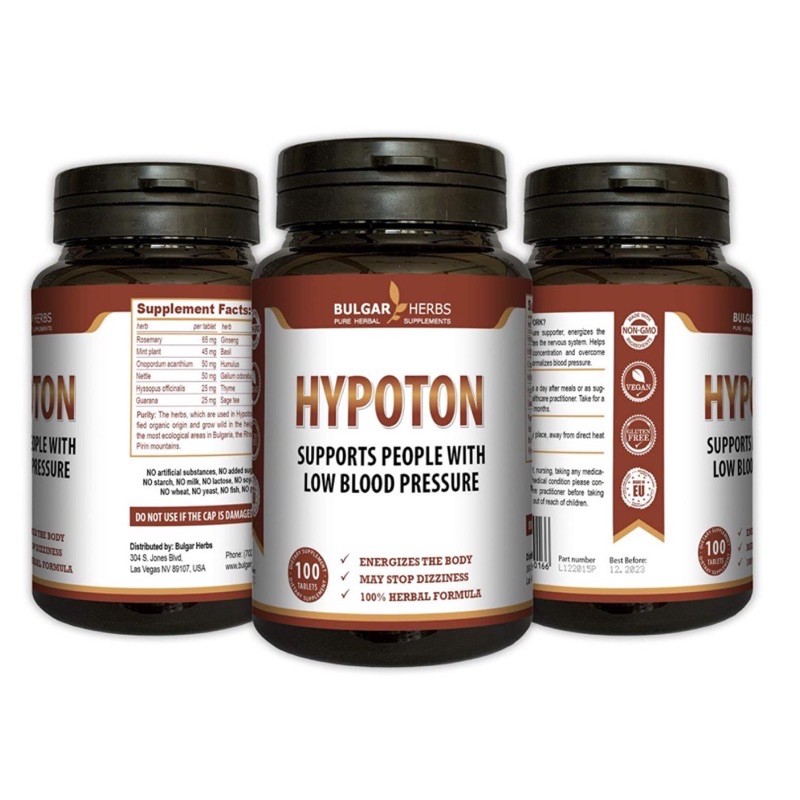 Hypoton thảo dược hỗ trợ huyết áp thấp 120v