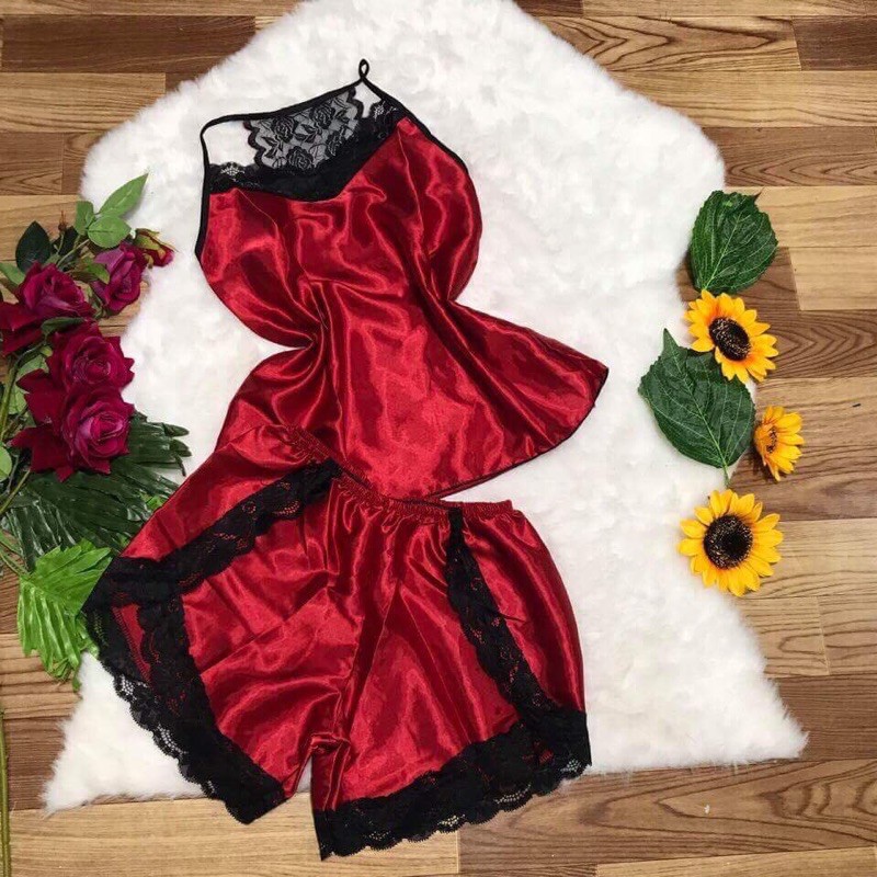 [Có size 68kg] Đồ bộ ngủ 2 dây phối ren lưng mã 376 | BigBuy360 - bigbuy360.vn