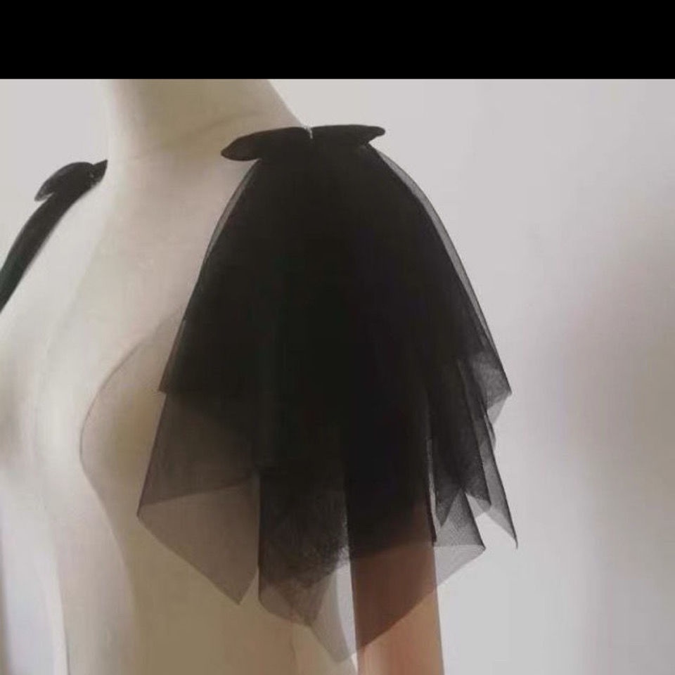 Áo Choàng Chiffon Không Tay Có Thể Tháo Rời Tiện Lợi Khi Đi Đám Cưới