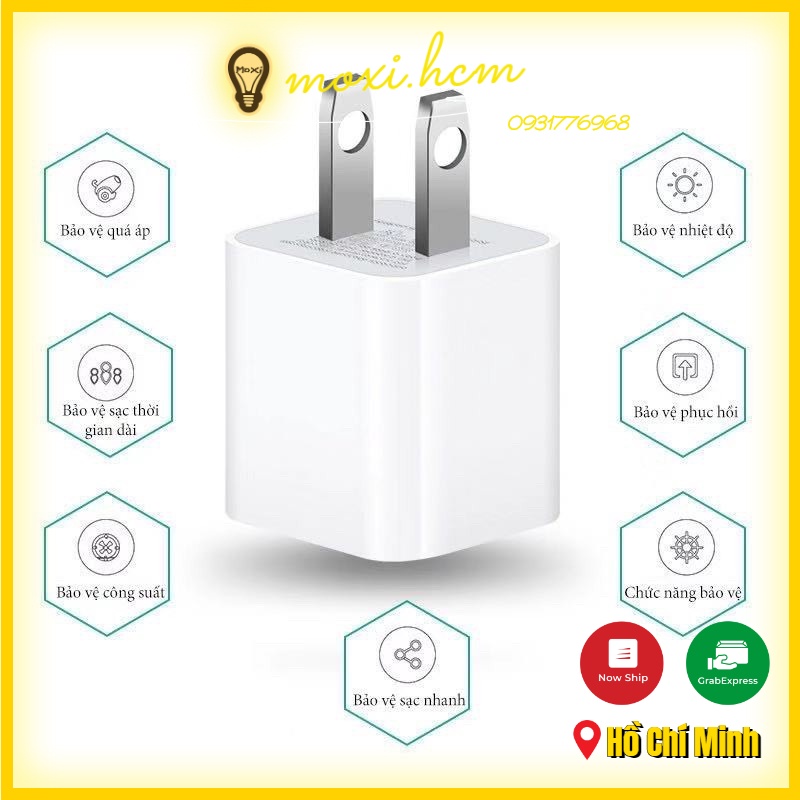 Củ sạc IP1A màu trắng tinh khôi Tích hợp sạc nhanh phù hợp máy tính bảng/ĐT và thiết bị đầu cắm USB khác.