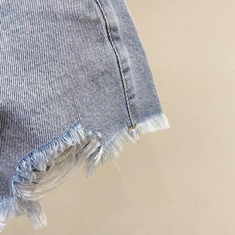 Quần Short Denim Mỏng Phong Cách Mới Cho Bé Gái