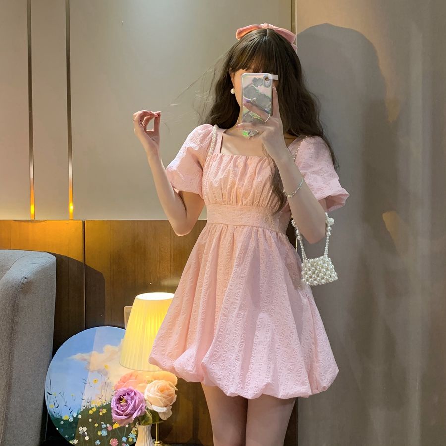 Đầm Công Chúa Tay Phồng Phong Cách Pháp Thanh Lịch Thời Trang Mùa Hè Mới Dành Cho Nữ