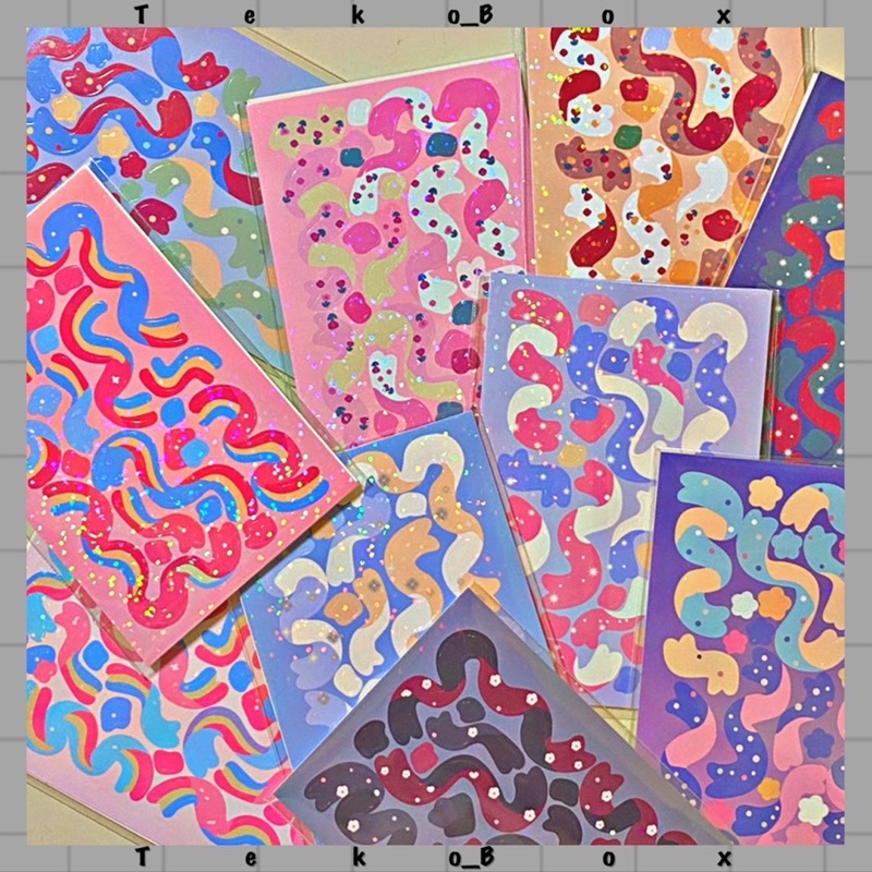 Sticker Ruy Băng Hologram Trang Trí Nhãn Dán Giá Rẻ