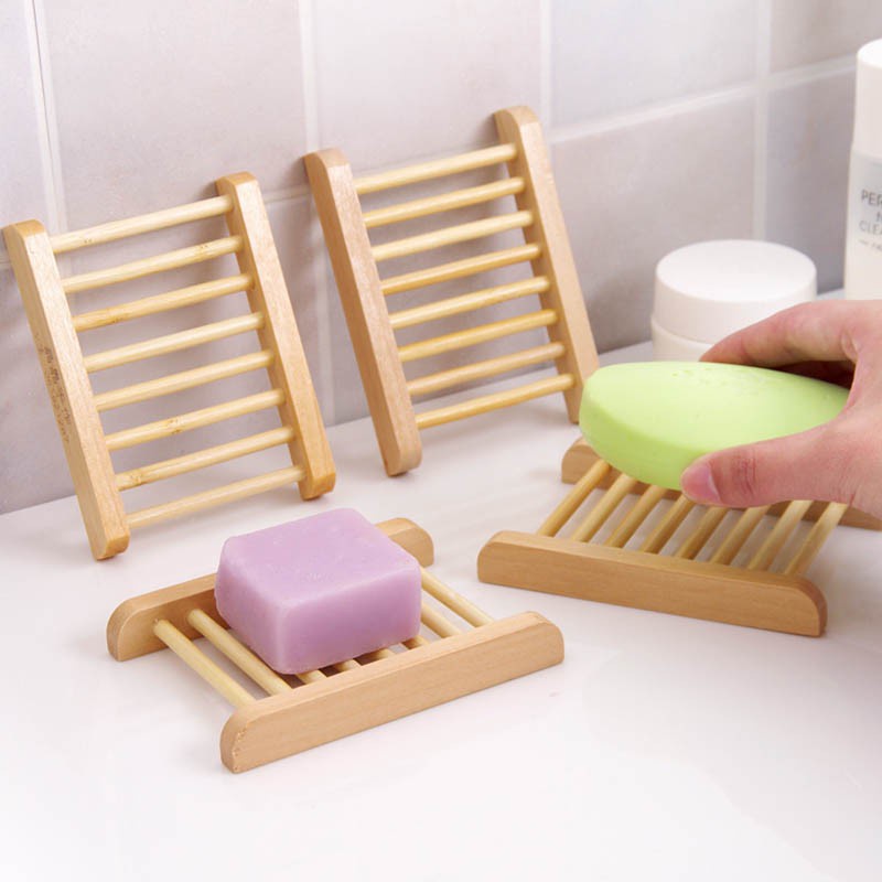 Giá Đỡ Xà Phòng Ráo Nước Bằng Gỗ Tre Tự Nhiên Nhỏ Gọn Tiện Lợi Cho Phòng Tắm/Nhà Bếp