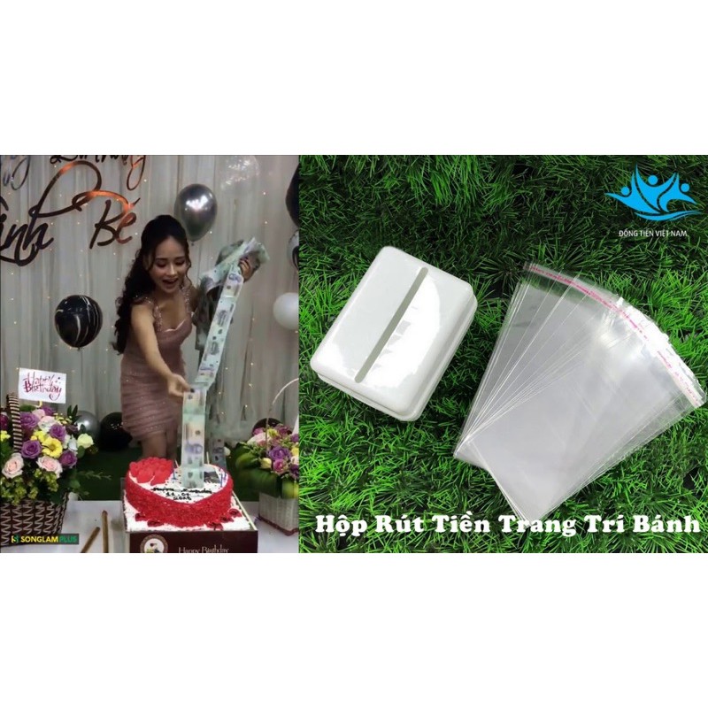 Combo 2 hộp rút tiền trang trí bánh kem