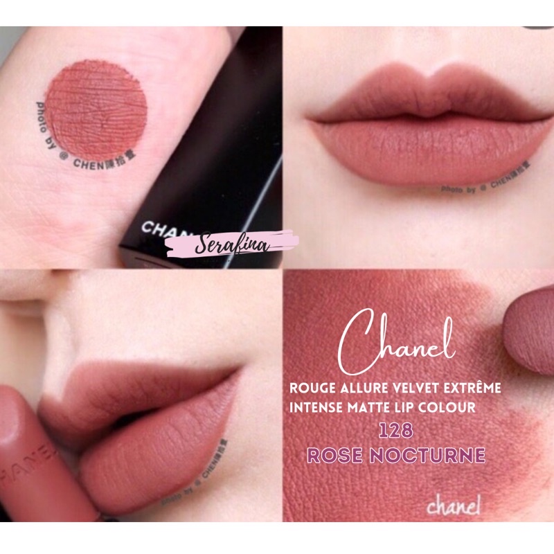#128 Rose nocturne-nâu đất -Son lì nhung CHANEL ROUGE ALLURE VELVET EXTRÊME Intense Matte Lip Colour full box 3,5 g