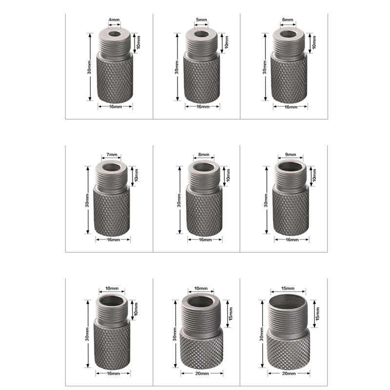 Bộ Định Vị Lỗ Khoan 3 Trong 1 M14 4-10mm M18 10 / 15mm Chuyên Dụng Làm Mộc