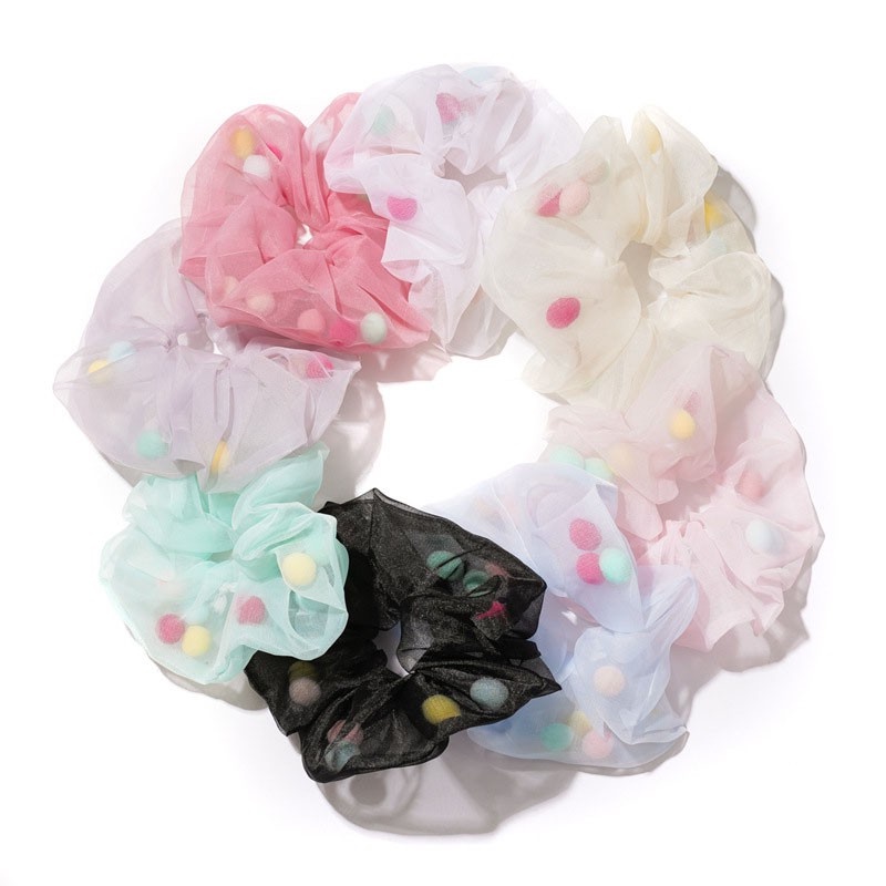 Dây Buộc Tóc Vải Organza Co Giãn Dễ Thương Cho Nữ
