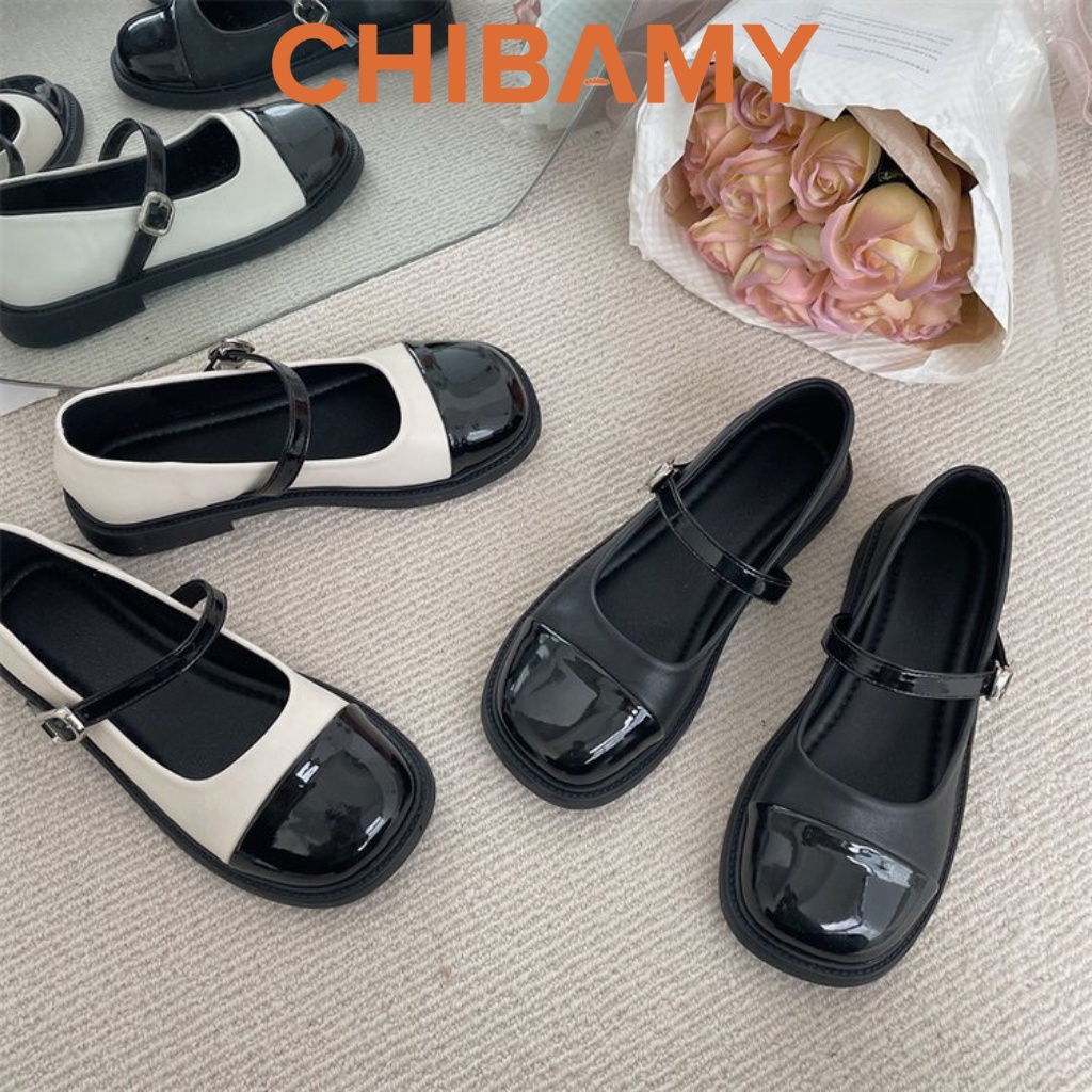Giày búp bê Mary Jane nữ da mềm đế bệt 3cm phong cách học sinh Nhật