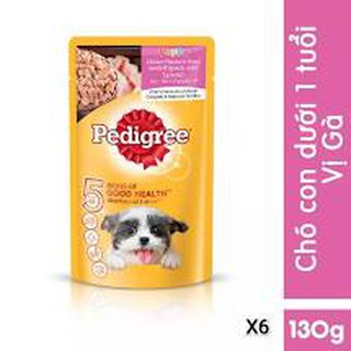 Thức ăn chó con Pedigree - Vị gà nấu sốt 130G