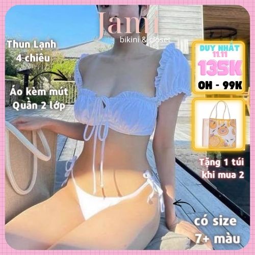 BIKINI 2 mảnh Tay bồng quần chíp sexy đi biển đi bơi bikini hiền hồ quảng châu có sẵn chất lượng Jami - MM13