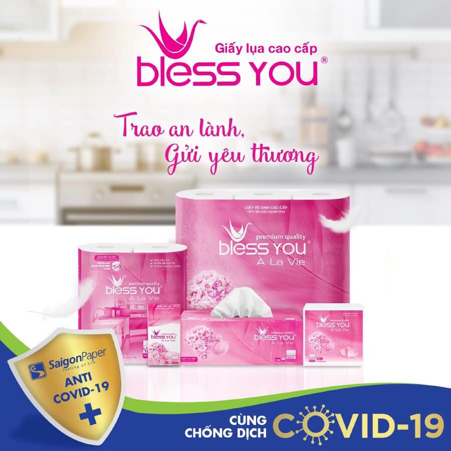 COMBO 2 Cuộn Giấy Vệ Sinh Bless You À La Vie 2 Lớp Cao Cấp Tiết Kiệm cho Gia Đình [ Hàng Mới Chính Hãng]