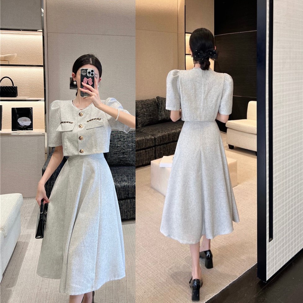 [ORDER] Set Áo Váy Dạ Dáng Dài Mùa Hè Siêu Sang Chảnh có ảnh thật AC037