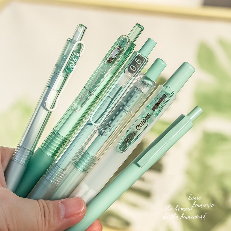 Set 6 Bút Mực Gel Ngòi 0.5mm Mực Đen Kiểu Dáng Dễ Thương