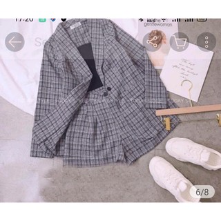 Set vest kẻ caro cao cấp