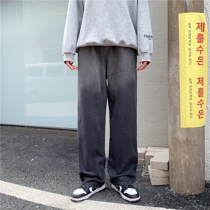 Quần bò jeans ống rộng loang màu ombre phối màu đậm nhạt Ulzzang hiphop siêu chất ❤️