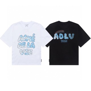 Áo thun ADLV ngắn tay chất liệu cotton in chữ cá tính cho nam và nữ