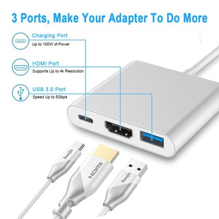 Cáp Chuyển Đổi Type-C Sang USB 3.0 HDMI Adapter Cao Cấp