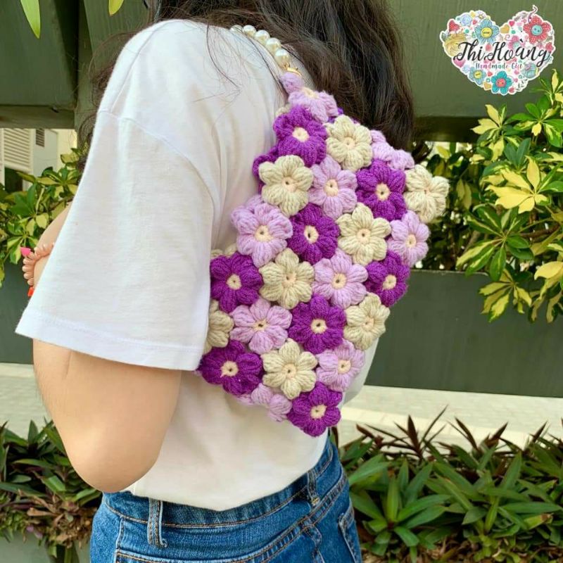 Túi xách ghép hoa cho nữ🌼🌼🌼