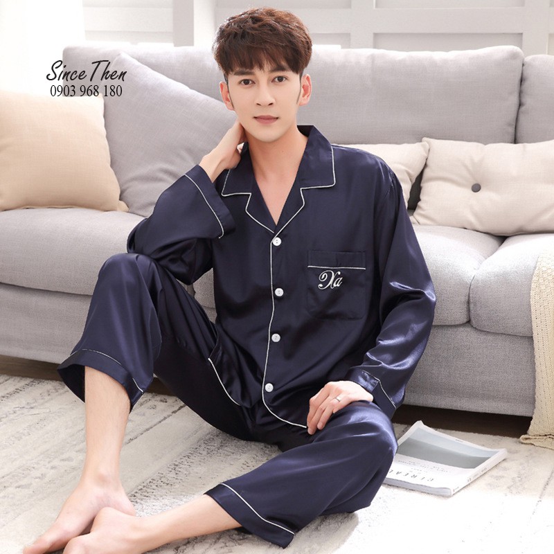 Đồ ngủ đôi nam nữ mặc nhà, Pyjama đôi dài tay lụa cao cấp - Since Then