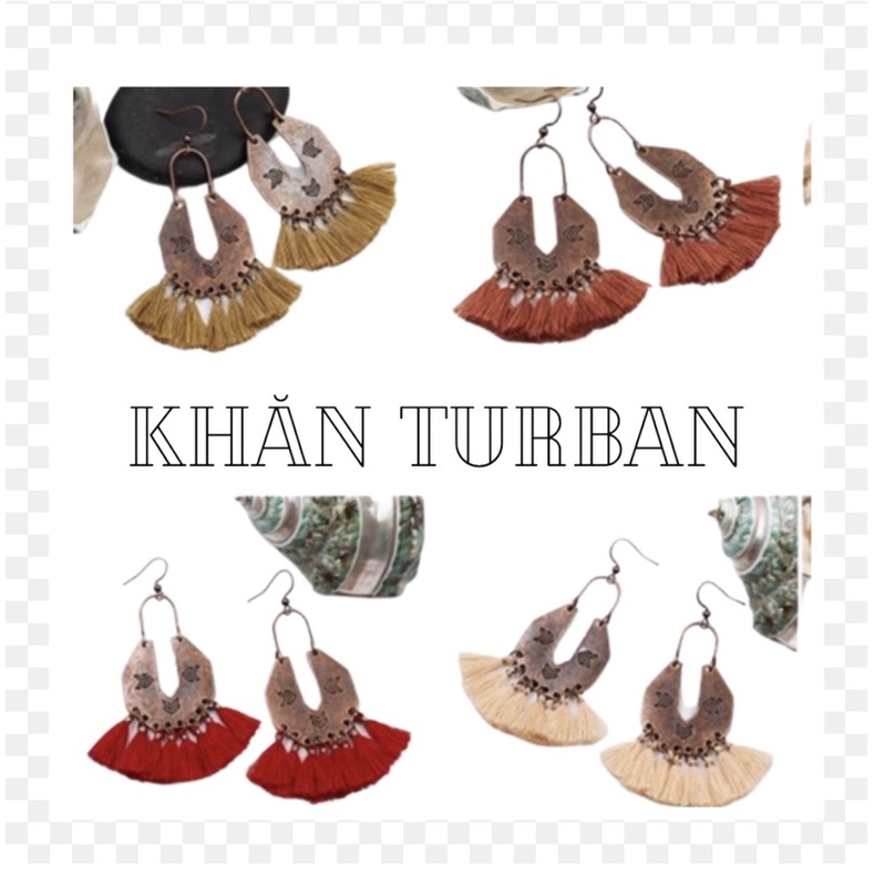 Bông tai tua rua phong cách du mục- Khăn turban