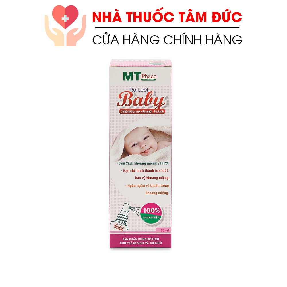 Dung dịch rơ lưỡi Baby chiết xuất cỏ mực, rau ngót, trà xanh - Chai 50ml