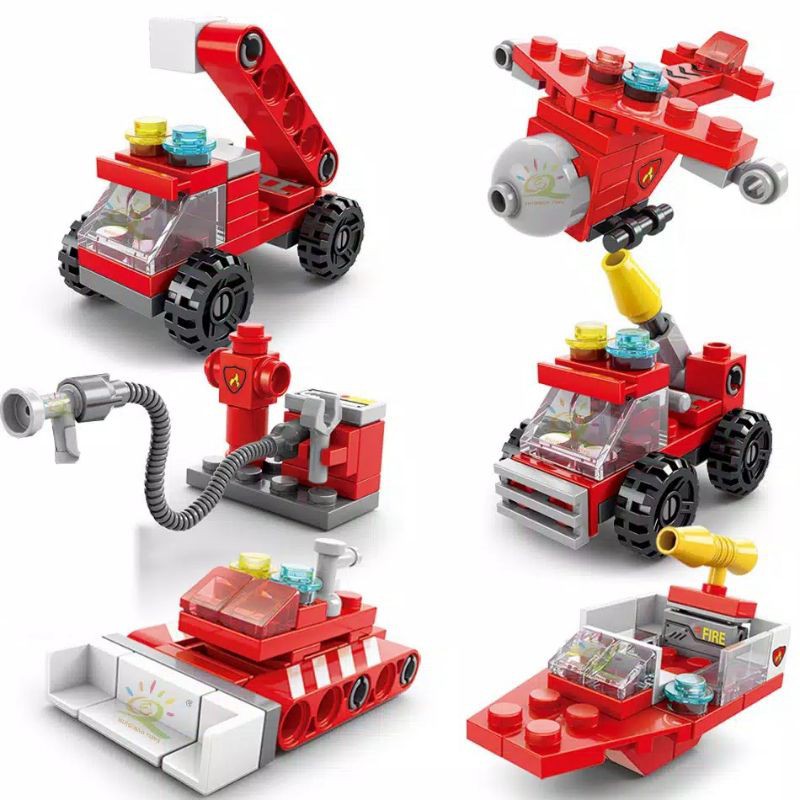 Bộ Đồ Chơi Lắp Ráp Lego Nhân Vật Phim Hoạt Hình City Fire Brigade Lele Brother And Feizhi