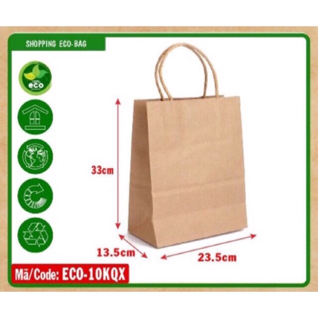 Combo 50 túi giấy kraft quay xách