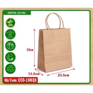 Combo 50 túi giấy kraft quay xách