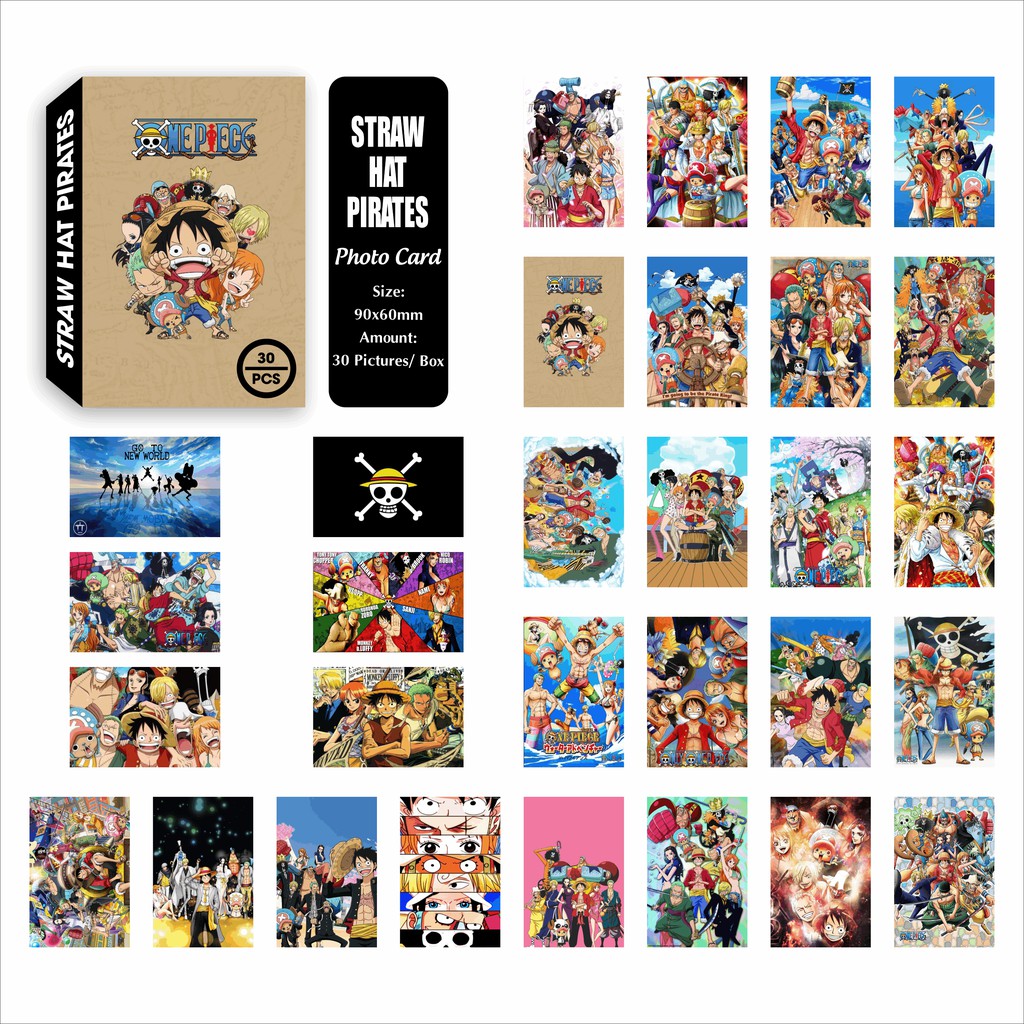Bộ 30 Tấm Hình Anime One Piece - Onepiece - Vua Hải Tặc - Đảo Hải Tặc - Luffy Mũ Rơm - Strawhat Pirates Nhiều Mẫu