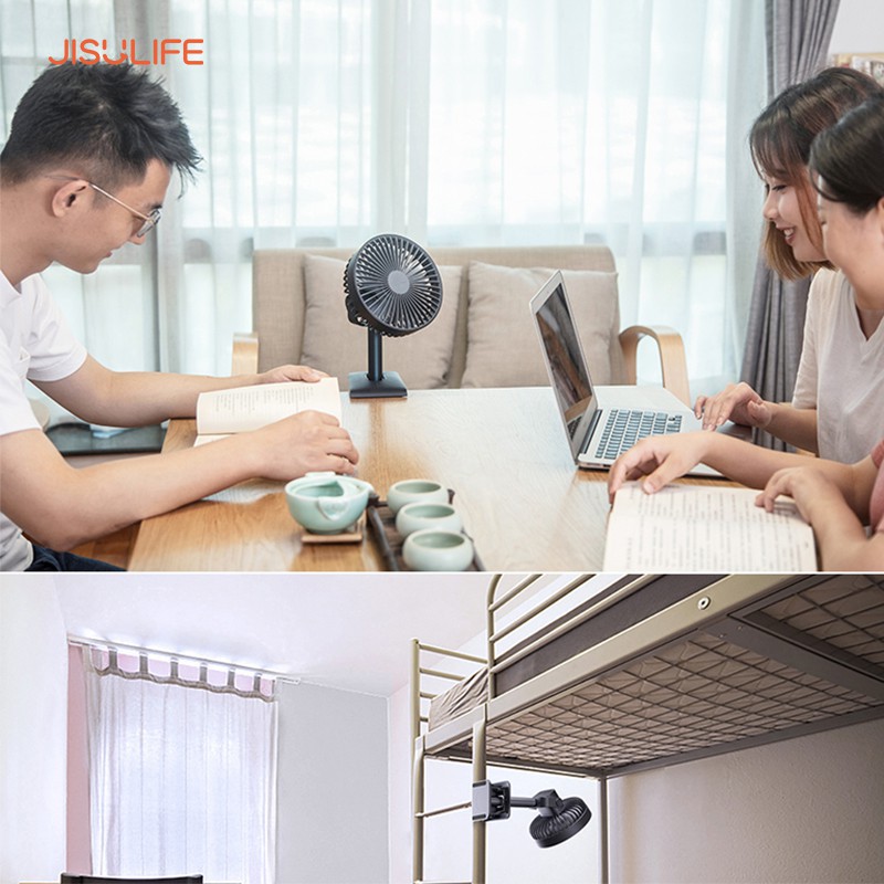 Quạt mini kẹp xe đẩy, kẹp để bàn văn phòng Jisulife F7B, xoay 360 độ hoạt động 12 tiếng,BH 12 tháng chính hãng | BigBuy360 - bigbuy360.vn