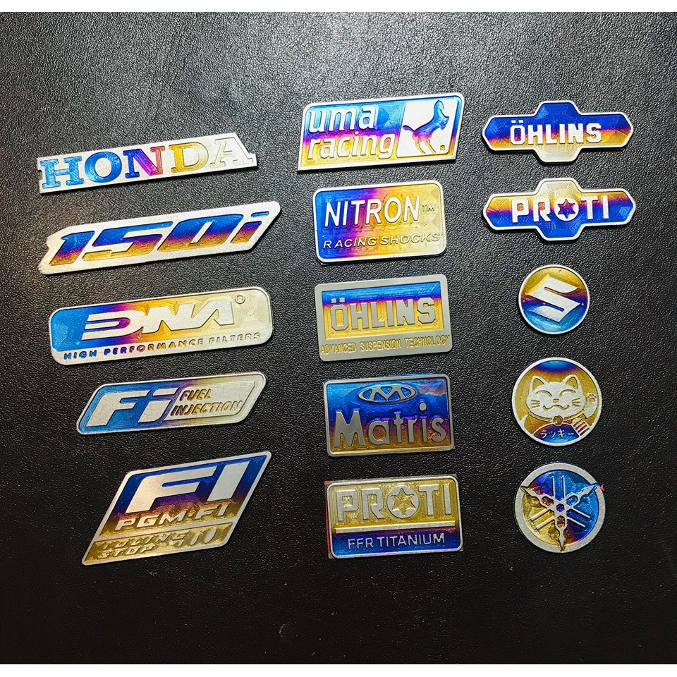 LOGO TITAN CÁC LOẠI DÁN XE ( HONDA, 150i, DNA, Fi, Uma Racing, Nitron, Ohlins, Matris, Proti, Yamaha, Mèo )