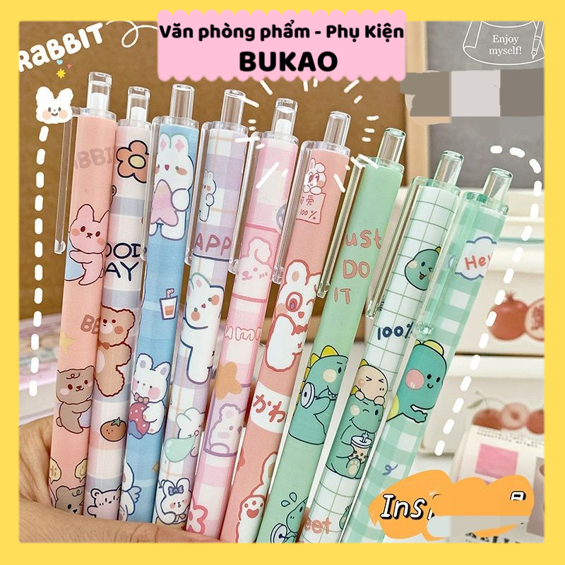 Bút gel bấm bi hoạt hình cute nhiều mẫu dễ thương