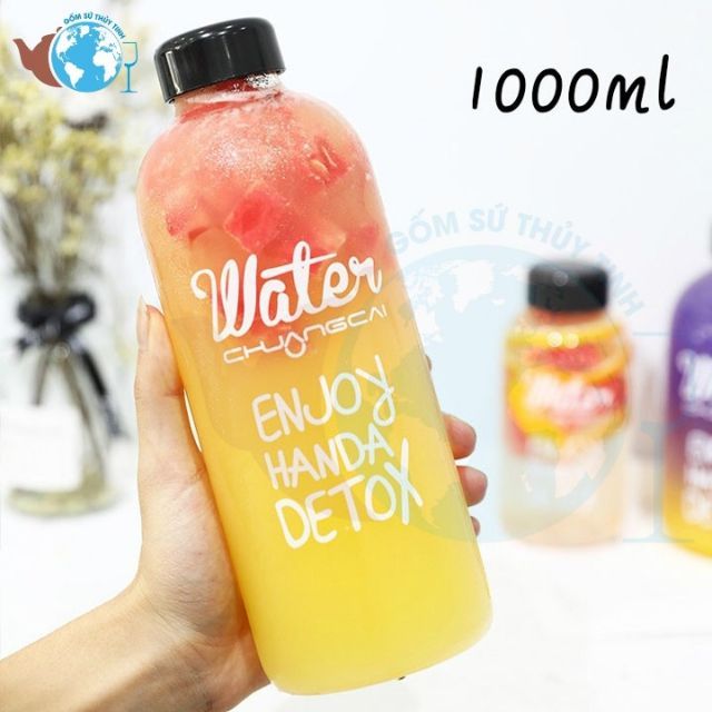 [FREE SHIP 99k] Chai thủy tinh DETOX PONGDANG 1000ml