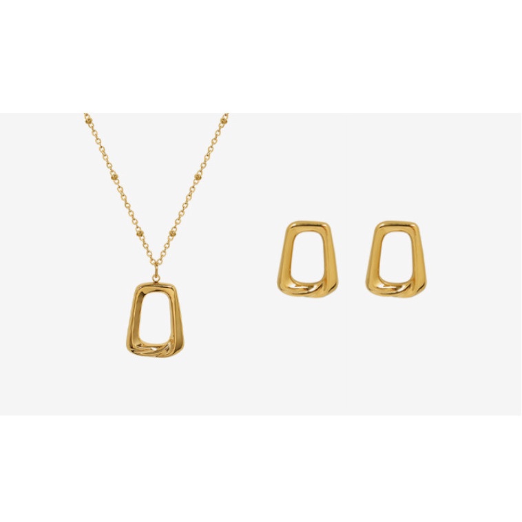 Bông Tai Hoặc Dây Chuyền Hình Học Cá Tính Titan Ko Han Rỉ TT 3970