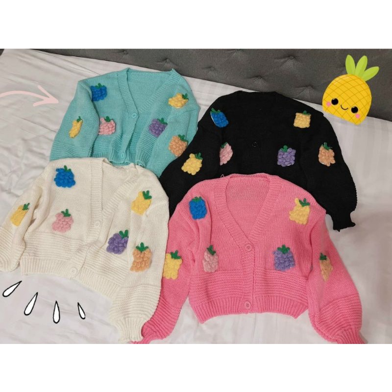 Áo len cardigan quả dứa