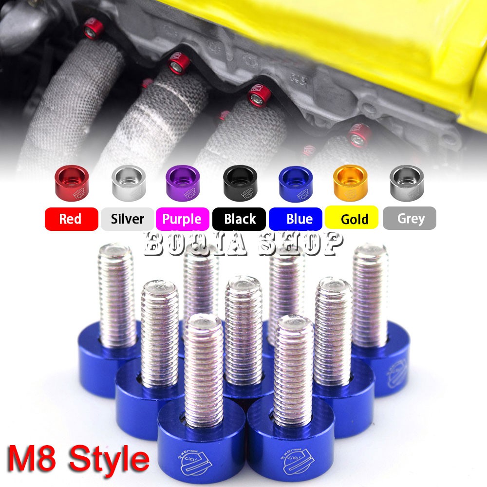 FENDER Set 9 Vòng Đệm JDM M8 Bằng Nhôm Kèm Bu Lông Cho Động Cơ Honda Air Inlet Manifold