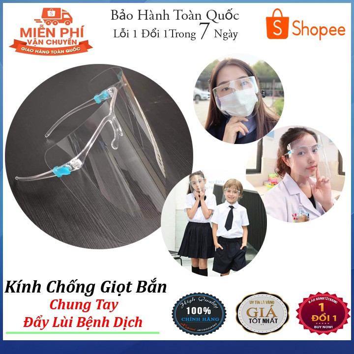 Hàng loại 2-Kính Chống Giọt Bắn Phòng Dịch Bảo Hộ Full Face Trong Suốt - Mặt Nạ Chống Giọt Dầu Văng Bắn Chống Bụi gió