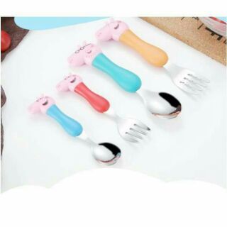 Bộ thìa dĩa inox heo peppa cho bé