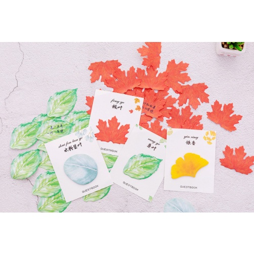 Giấy note nhớ ghi chú hình lá cây