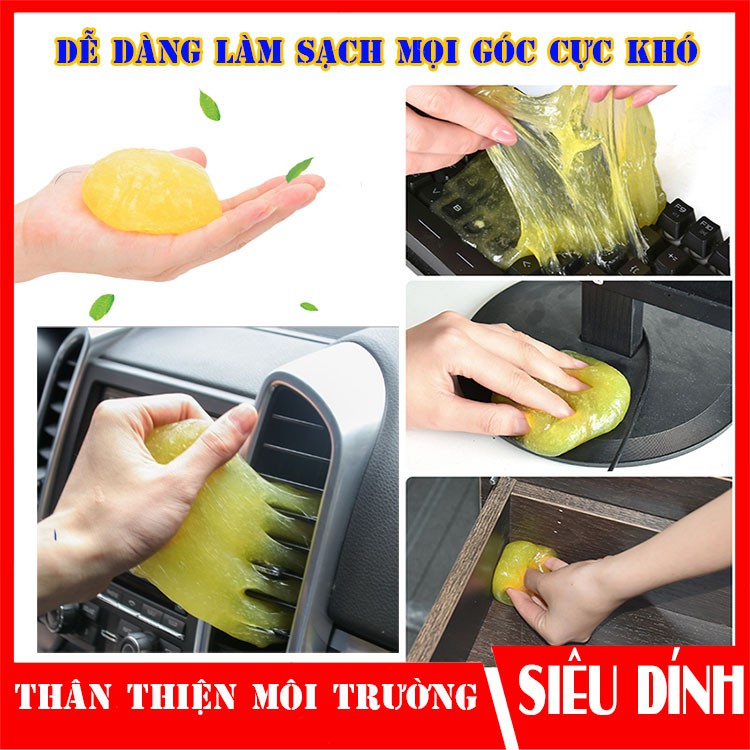 Miếng Bùn dẻo, Gel Silicon lau bụi, vệ sinh nội thất xe hơi, ô tô, điện thoại, máy tính hiệu quả - lọ hoặc gói - HV Stor