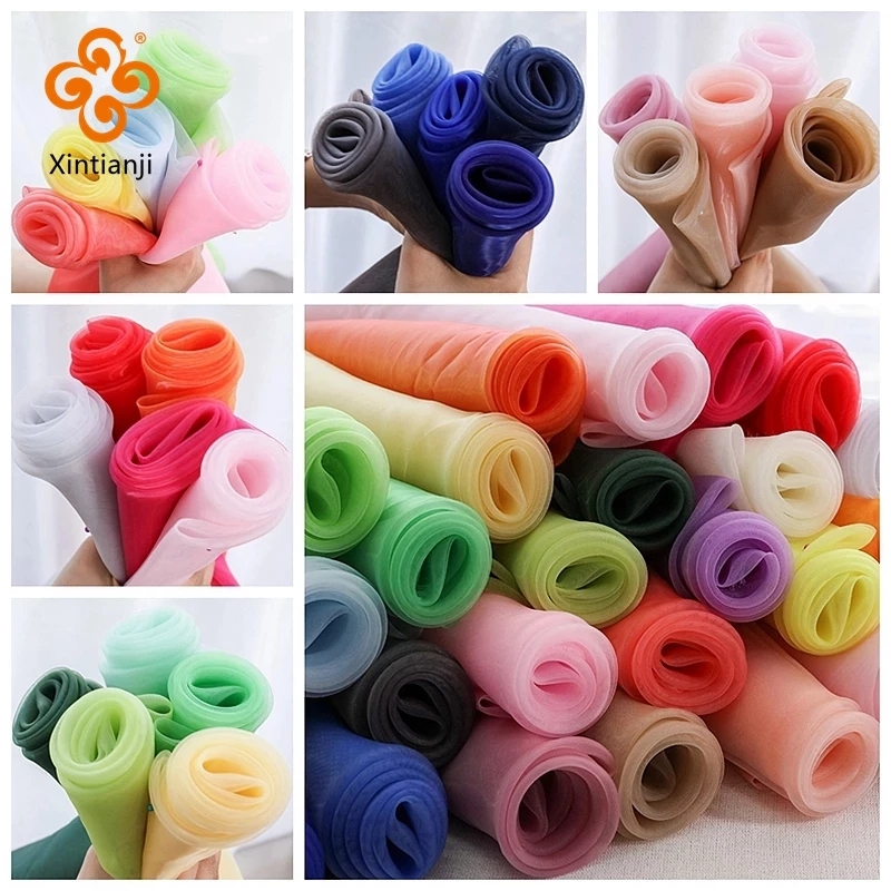 1 Sân Vải Organza Polyester Chắp Vá Vải Cho Váy Búp Bê Vải Và Trang Trí Đám Cưới Organza TJ0031