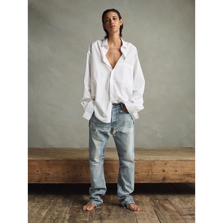 ⚡️hàng sẵn⚡️ áo sơ mi fear of god/ fear of god white easy collared shirt- sơ mi trắng fear of god/ sơ mi fog