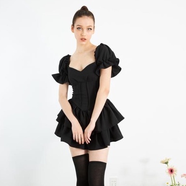 Đầm nữ dạo phố tôn dáng thiết kế lucie - jumpsuit 06 màu đen