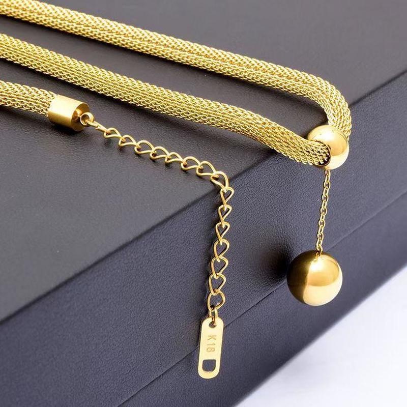 Dây Chuyền Hạt Tròn Bằng Thép Titanium Dày Thời Trang Cho Nữ