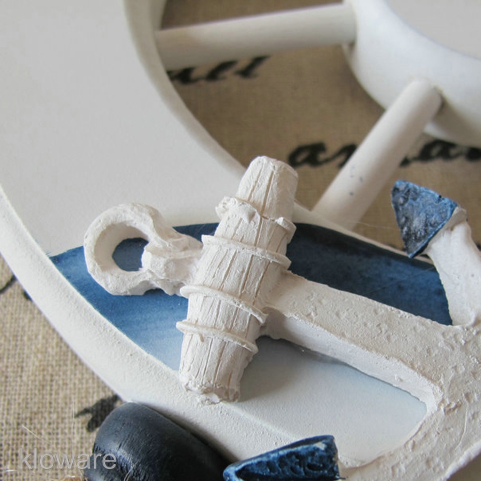 Bánh Lái Biển Bằng Gỗ 6 &quot;Treo Tường Trang Trí Phong Cách Bắc Âu