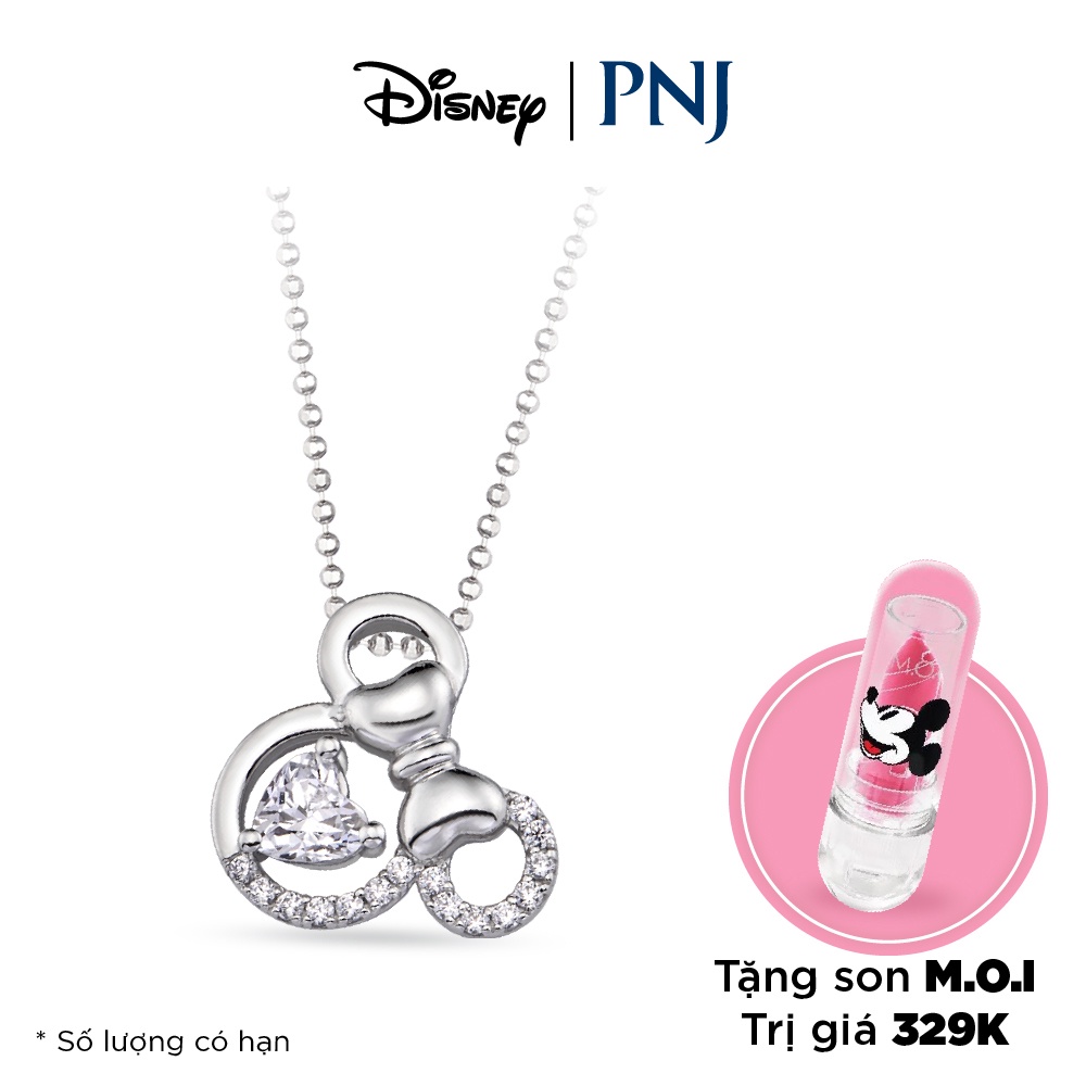 Mặt dây chuyền bạc đính đá ECZ Swarovski Disney|PNJ Minnie XMXMW000005